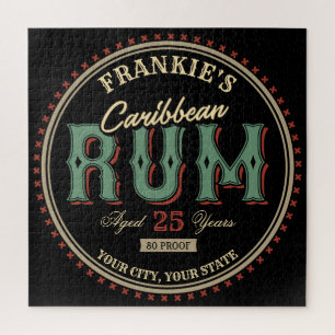Quebra-cabeça Personalized Caribbean Rum Liquor Bottle Label Bar