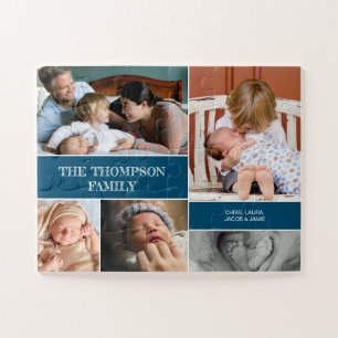 Quebra-cabeça PERSONALIZED FAMILY Photos blue block