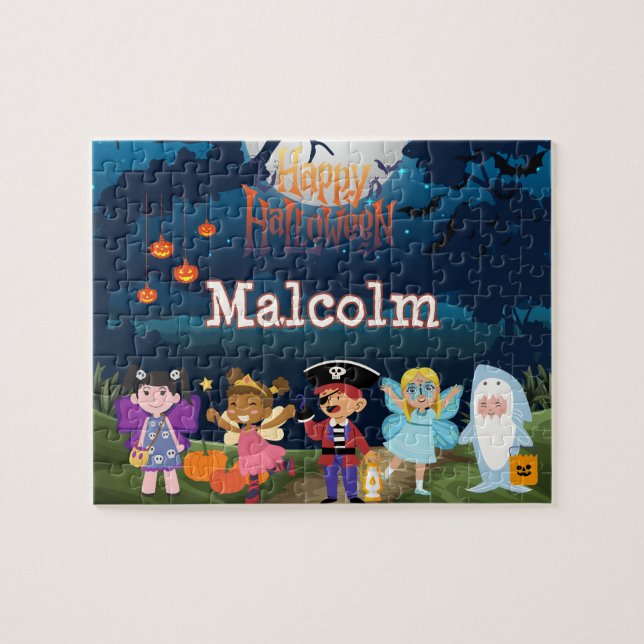 Quebra-cabeça Personalized Halloween Kid Puzzle  (Horizontal)