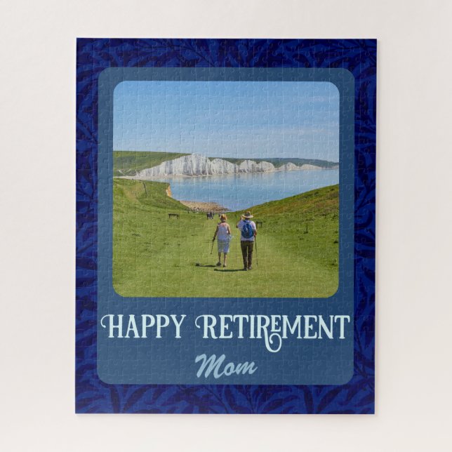 Quebra-cabeça Personalized Happy Retirement Gifts for Mom Blue (Vertical)