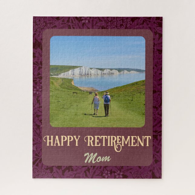 Quebra-cabeça Personalized Happy Retirement Gifts for Mom Red (Vertical)