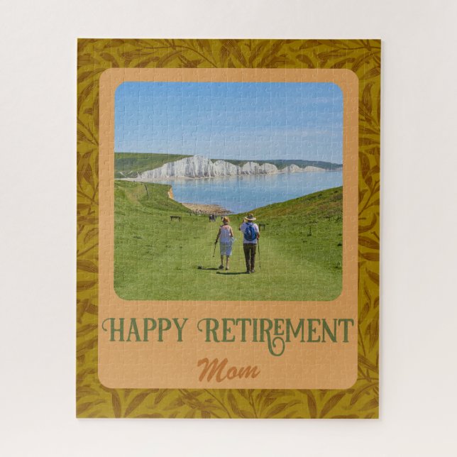 Quebra-cabeça Personalized Happy Retirement Gifts for Mom Yellow (Vertical)
