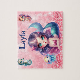 Quebra-cabeça Personalized Mermaid Child Name Puzzle