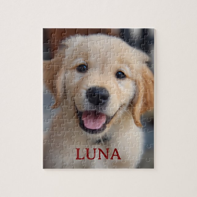 Quebra-cabeça Personalized My Dog Photo and Name Puzzle Gift (Vertical)