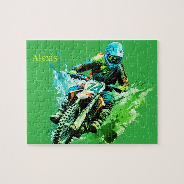 Quebra-cabeça Personalized name Motocross Puzzle (Horizontal)