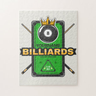 Quebra-cabeça Personalized Pool Hall NAME 8 Ball Crown Billiards