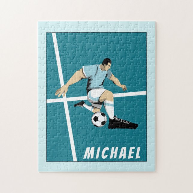 Quebra-cabeça Personalized Soccer Player Coach Illustration Cool (Vertical)