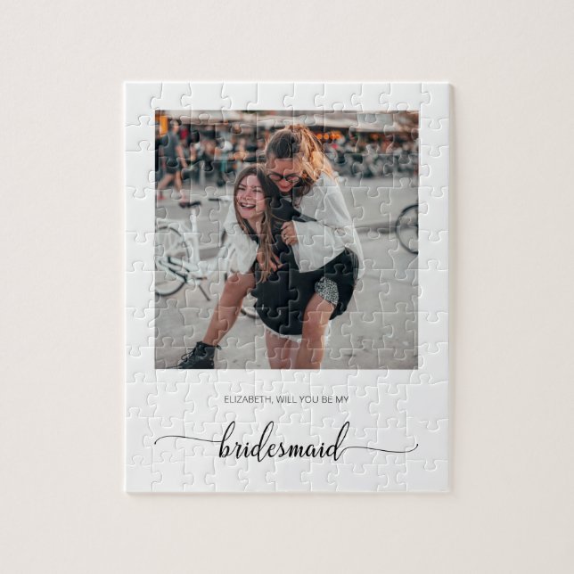Quebra-cabeça Personalized Will You Be My Bridesmaid Photo (Vertical)