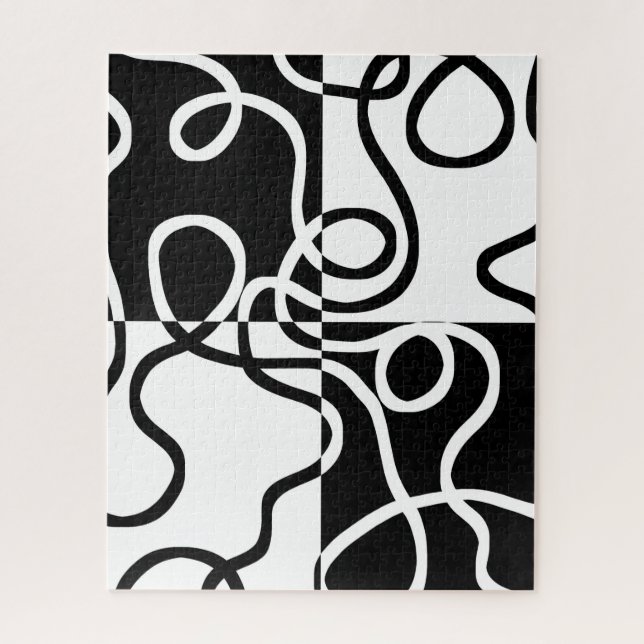 Quebra-cabeça Persuasão linear II: Abstrato preto e branco (Vertical)