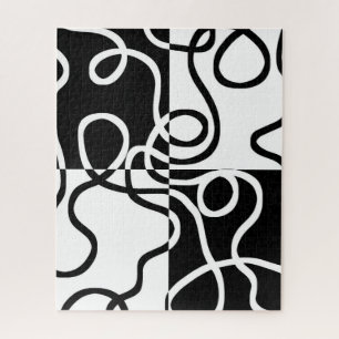 Quebra-cabeça Persuasão Linear II: Preto e Branco Abstrato