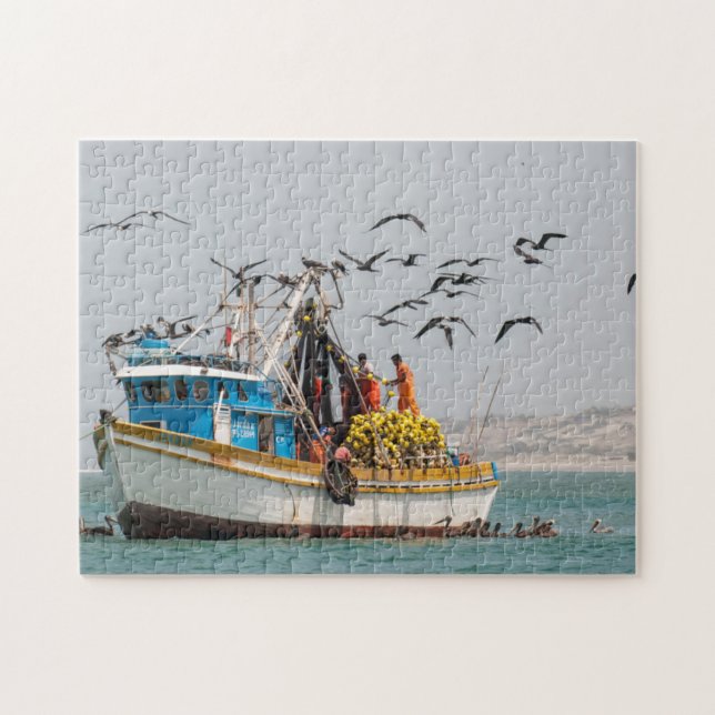 Quebra-cabeça Peru, Los Organos. Barco De Pesca Em Los Organos (Horizontal)