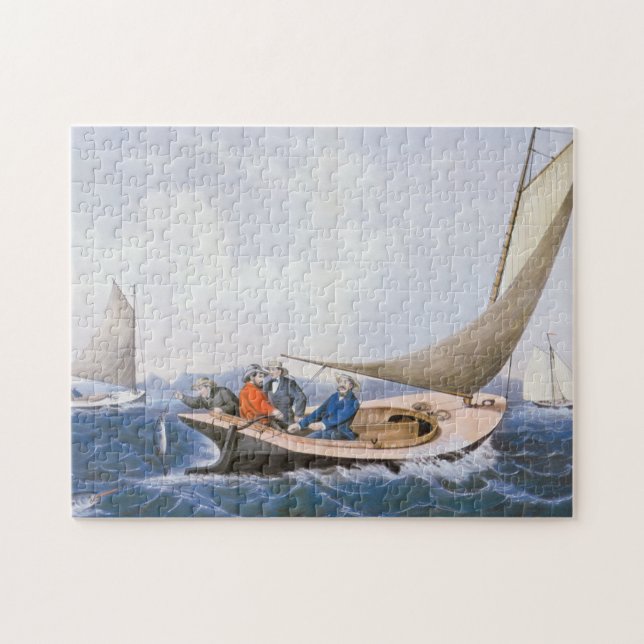 Quebra-cabeça Pesca à linha para Fsh azul fora da costa de Maine (Horizontal)