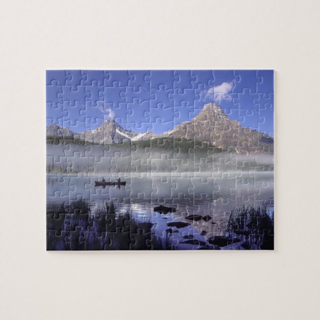 Quebra-cabeça Pescadores em canoa no Waterfowl Lake, Banff (Horizontal)