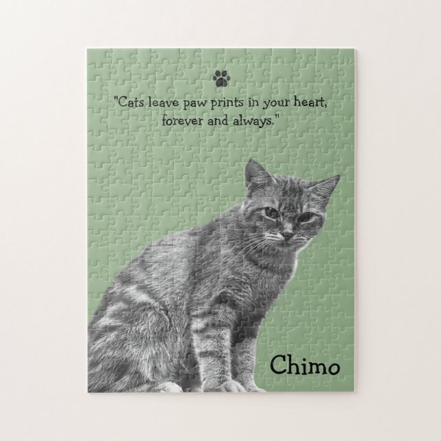 Quebra-cabeça Pet Cat Photo Image Personalizado Modelo (Vertical)