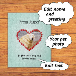 Quebra-cabeça Pet foto personalizada text aqua