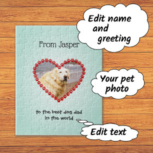 Quebra-cabeça Pet foto personalizada text aqua