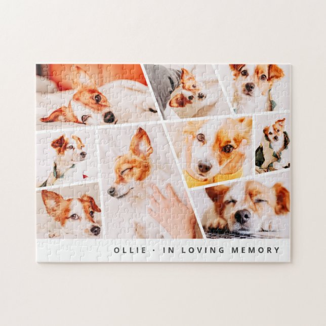 Quebra-cabeça Pet Memorial Modern Simple Chic 9 Collage (Horizontal)