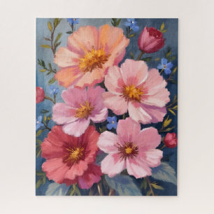 Quebra-cabeça Pétalas em Flor Pintura em Aquarela Floral