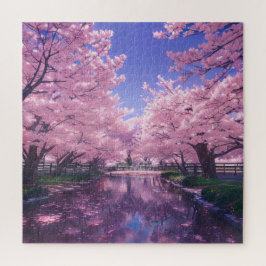 Quebra-cabeça Pétalas no rio, Cherry Blossom