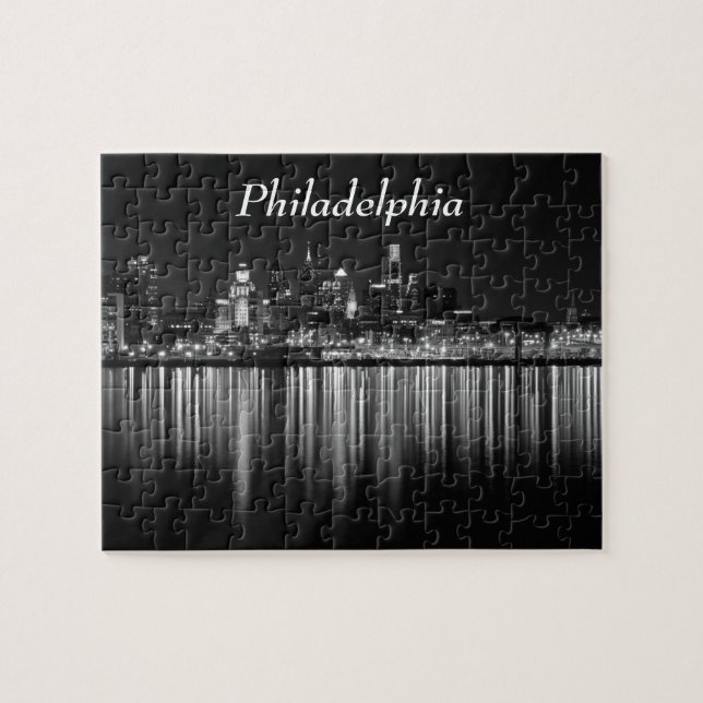 Quebra-cabeça Philly night b/w (Horizontal)