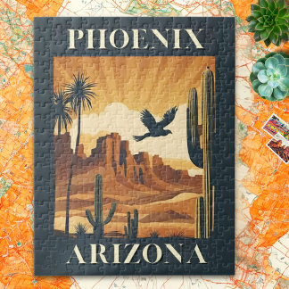 Quebra-cabeça Phoenix Arizona Retro Travel Poster