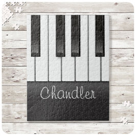 Quebra-cabeça Pianista de NOME Personalizado Chaves de Música