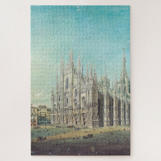 Quebra-cabeça Piazza del Duomo em Milão, por Carlo Bossoli (Vertical)