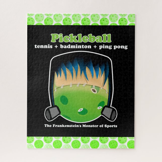 Quebra-cabeça Pickleball é o monstro de esportes do Frankenstein (Vertical)