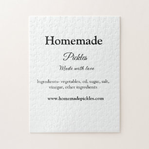 Quebra-cabeça Picles feitos em casa com amor adicionar texto sit