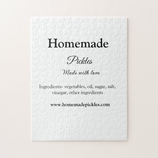 Quebra-cabeça Picles feitos em casa com amor adicionar texto sit (Vertical)