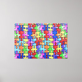 QUEBRA-CABEÇA PIECES AUTISM 3 Panel Canvas Wall Ar