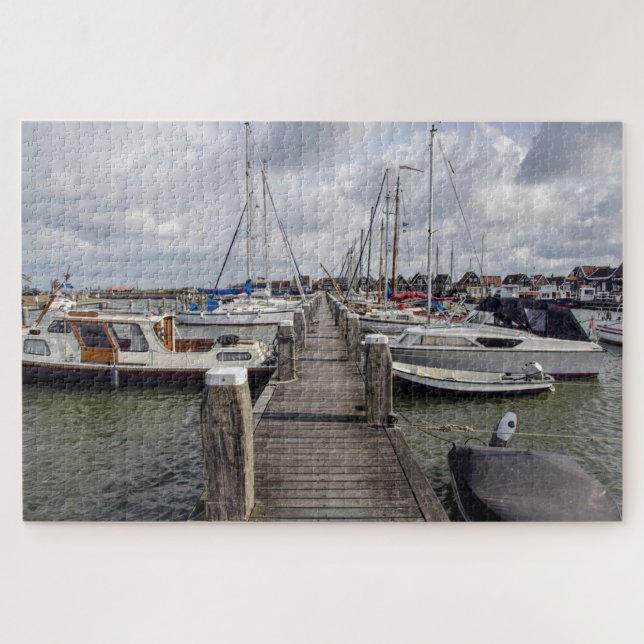 Quebra-cabeça Pier com barcos e iates em Marken Países Baixos J (Horizontal)