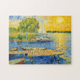Quebra-cabeça Pier Impressionista à Beira do Lago Wannsee com Ba