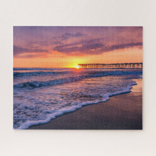 Quebra-cabeça Pier Sunset bonito na Califórnia