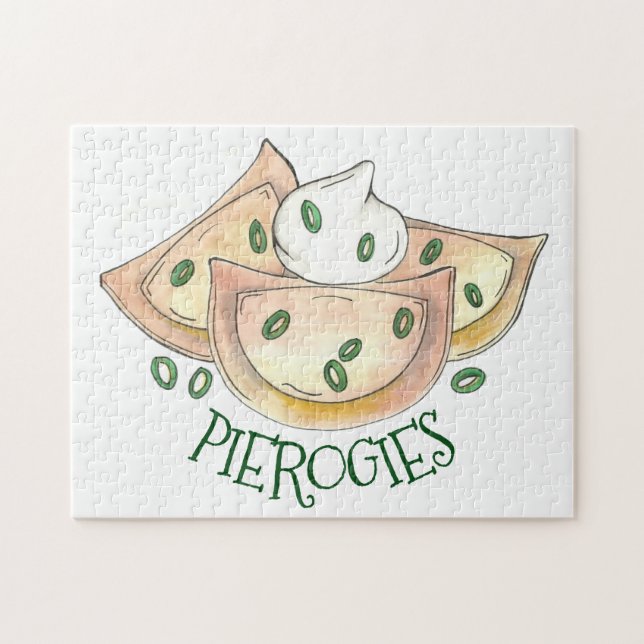 Quebra-cabeça Pierogies Polonês Batata-Dumplings Foodie (Horizontal)