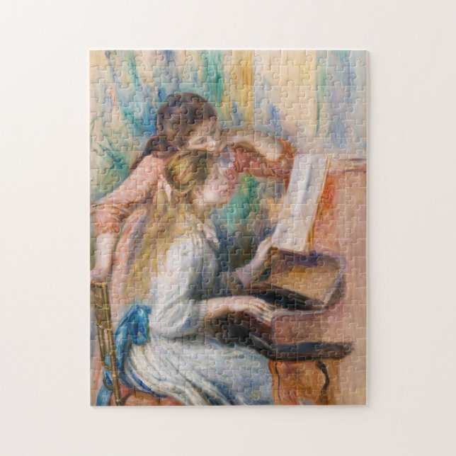 Quebra-cabeça Pierre Auguste Renoir - Jovens Meninas no Piano (Vertical)