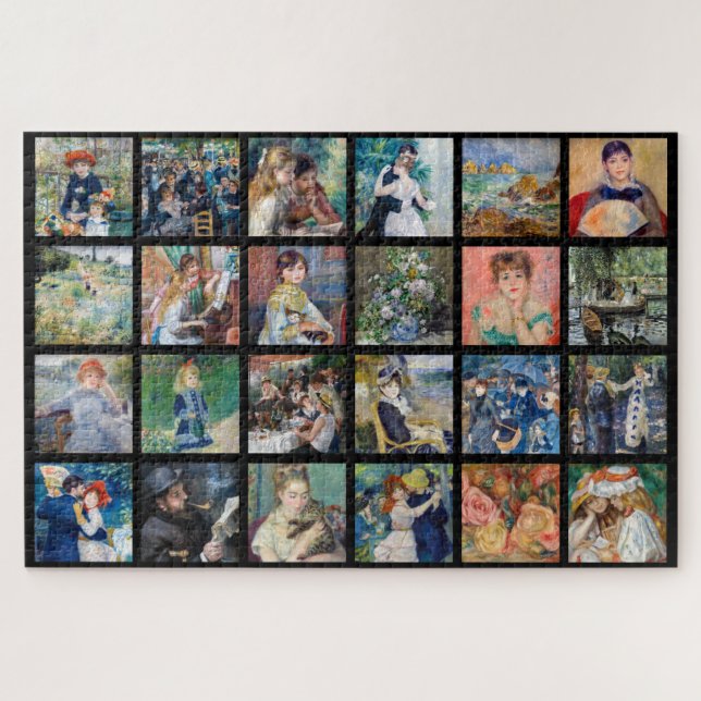Quebra-cabeça Pierre-Auguste Renoir - Masterpieces Grid Collage (Horizontal)