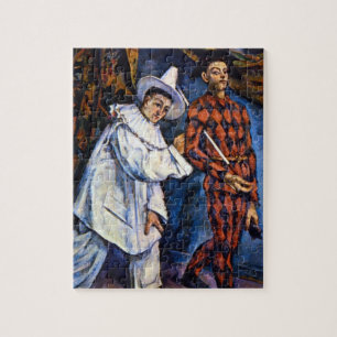 Quebra-cabeça Pierrot e Harlequin, carnaval por Paul Cezanne