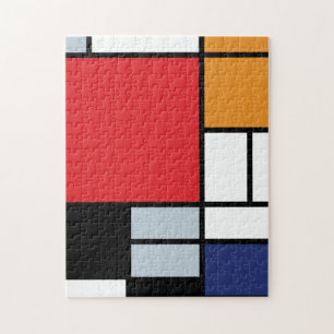 Quebra-cabeça Piet Mondrian - Composição com Grande Plano Verm
