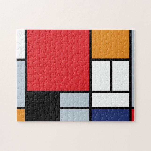Quebra-cabeça Piet Mondrian - Composição com Grande Plano Vermel (Horizontal)