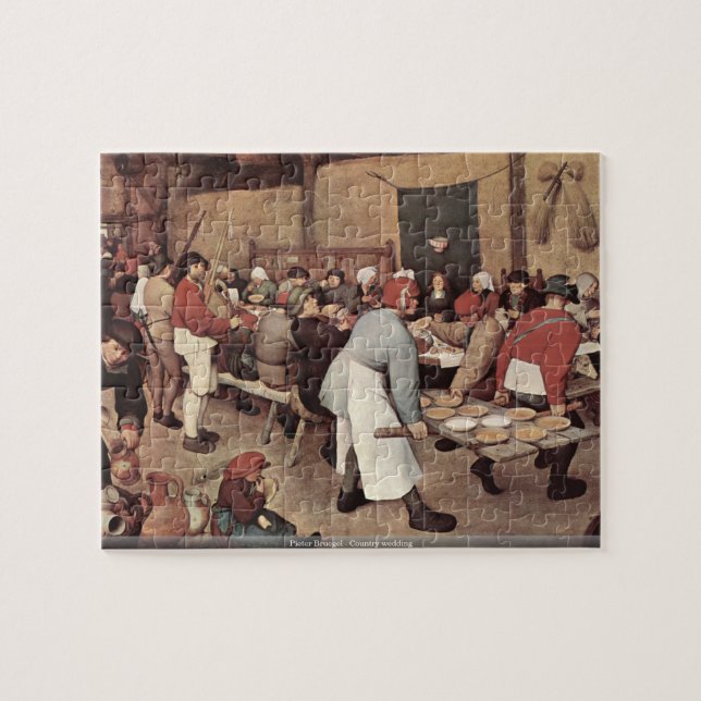 Quebra-cabeça Pieter Bruegel - casamento do país (Horizontal)