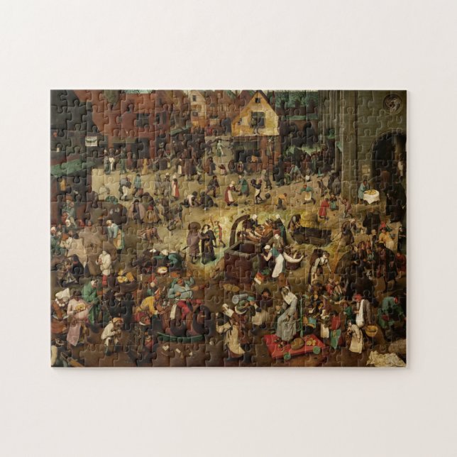 Quebra-cabeça PIETER BRUEGEL - Luta entre o carnaval e (Horizontal)
