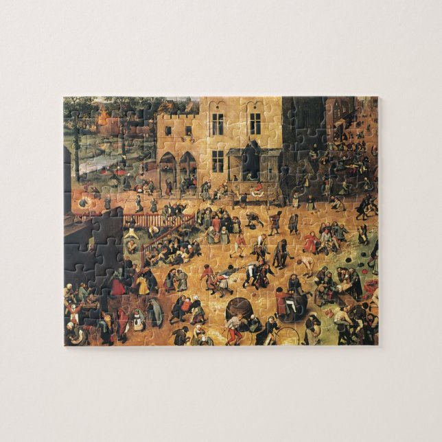 Quebra-cabeça Pieter Bruegel os jogos das crianças mais idosas (Horizontal)