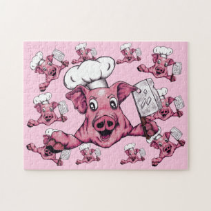 Quebra-cabeça Piggy O Cartoon Hamicidal Maniac Pig Chef Art