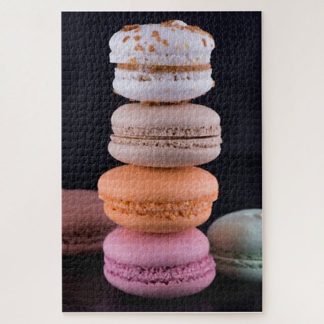 Quebra-cabeça Pilha colorida de Macarons Franceses (Vertical)