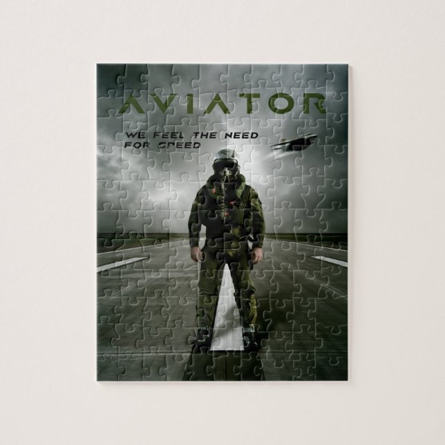 Quebra-cabeça Piloto de Combatente de Aviador (Vertical)