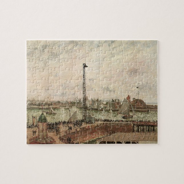 Quebra-cabeça Pilot's Jetty, Le Havre, Misty de Camille Pissarro (Horizontal)