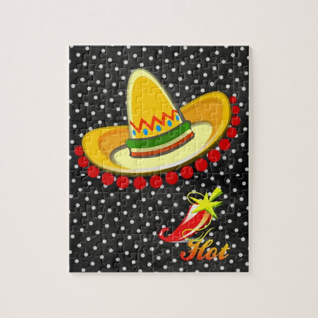 Quebra-cabeça Pimentos Sombrios Polkadot Sombrero  (Vertical)