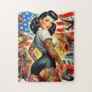 Quebra-cabeça Pin-up Americano Tatuado