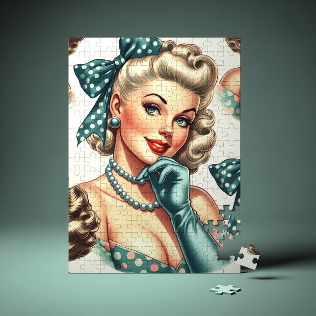 Quebra-cabeça Pin-up Clássico Fofo Retrô (Criador carregado)